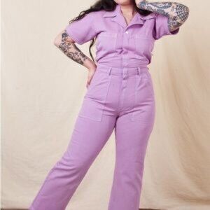 Big Bud Press - NWOT Short Sleeve Jumpsuit - lilac purple